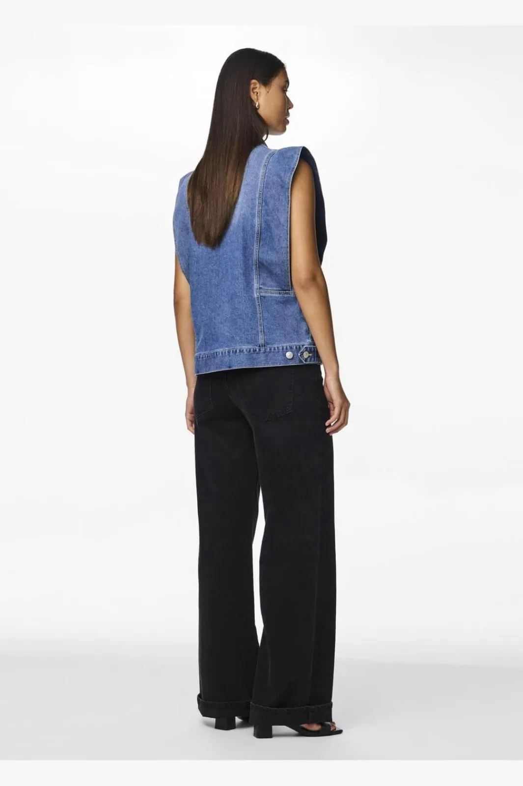 New Pieces Pcfemma Loose Denim Vest Fsy 4745770 Medium Blue Denim