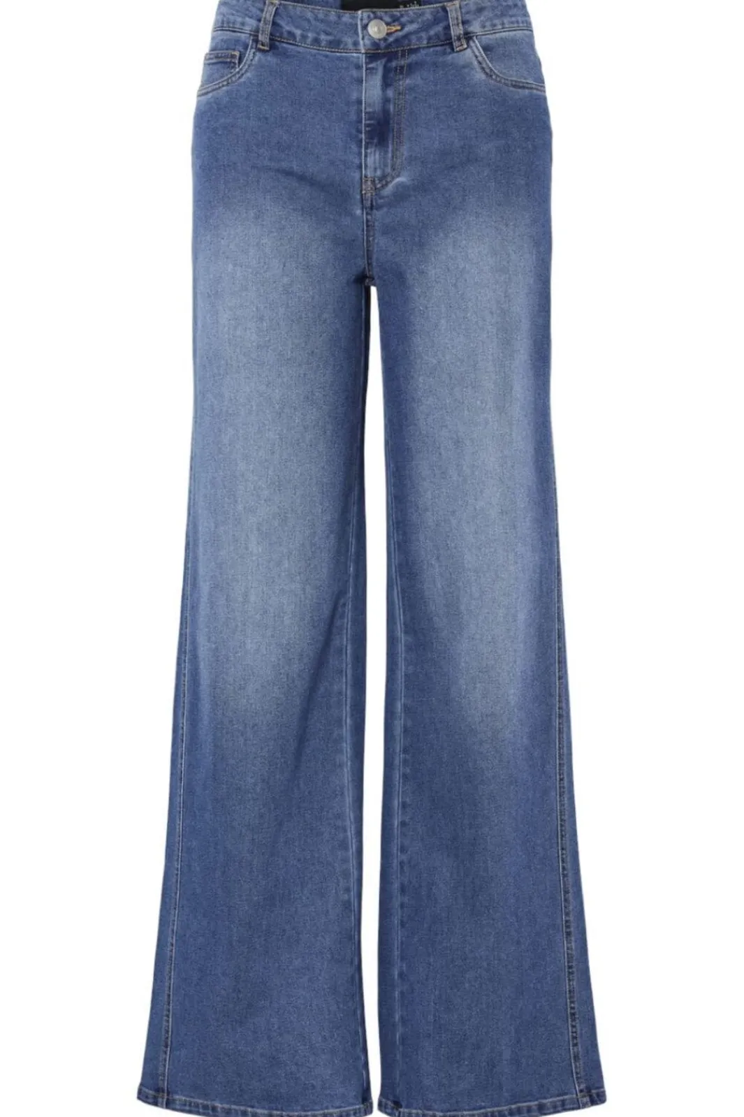 New Pieces Pcfemma Wide Denim Jeans Fsy 4745779 Medium Blue Denim