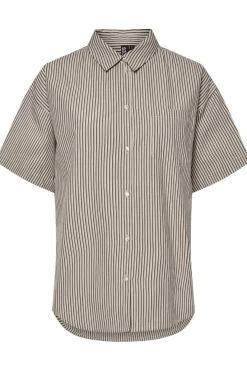 New Pieces Pcfemme Ss Loose Shirt 4900771 Birch Delicioso