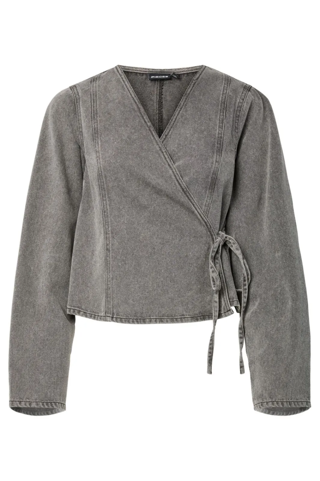 Hot Pieces Pcfenna Ls Denim Wrap Shirt Fsy 4986827 Grey Denim