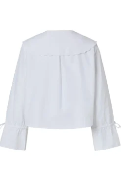New Pieces Pcfetina Ls Collar Shirt Fsy 4868820 Bright White