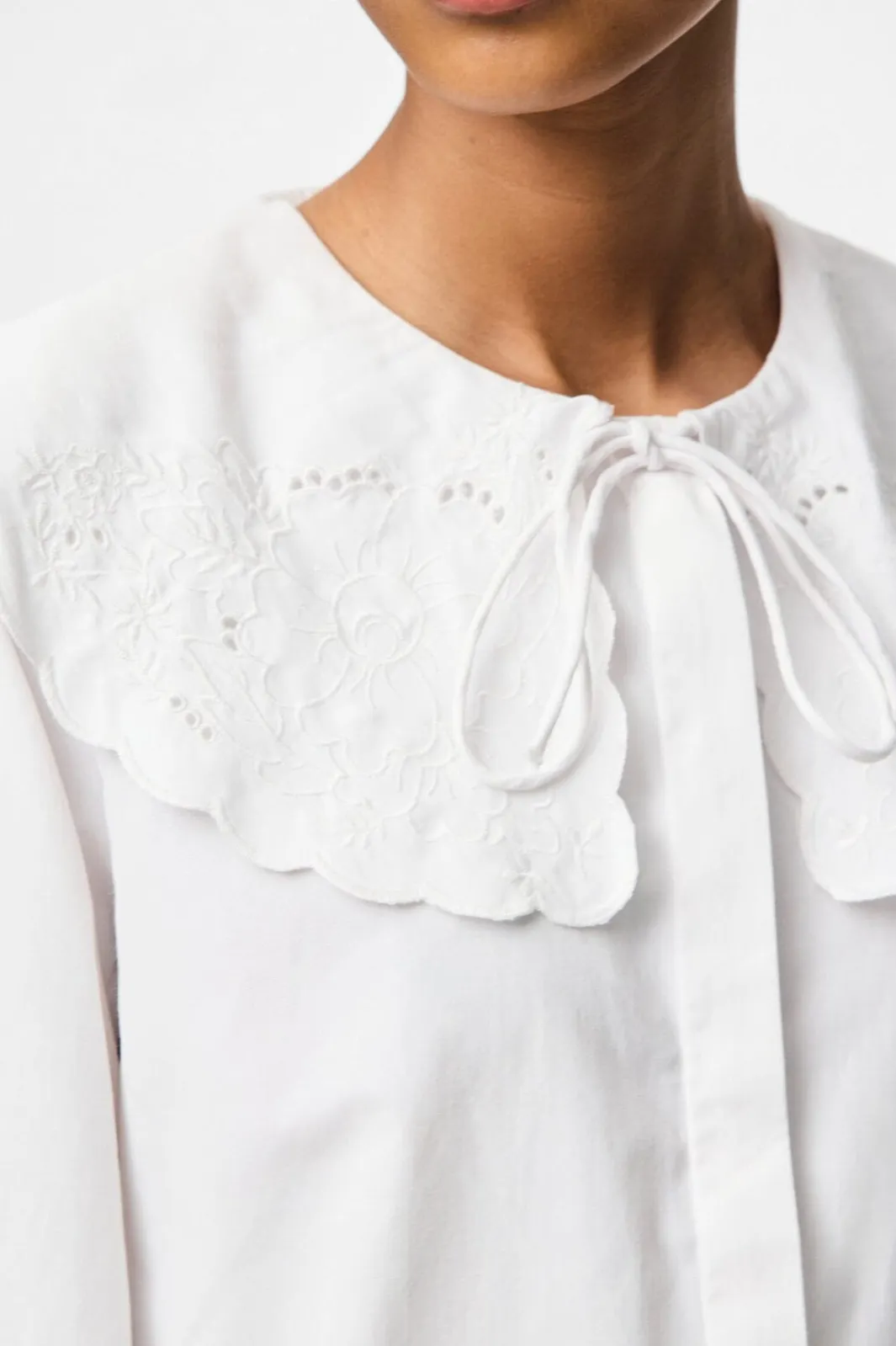 New Pieces Pcfetina Ls Collar Shirt Fsy 4868820 Bright White