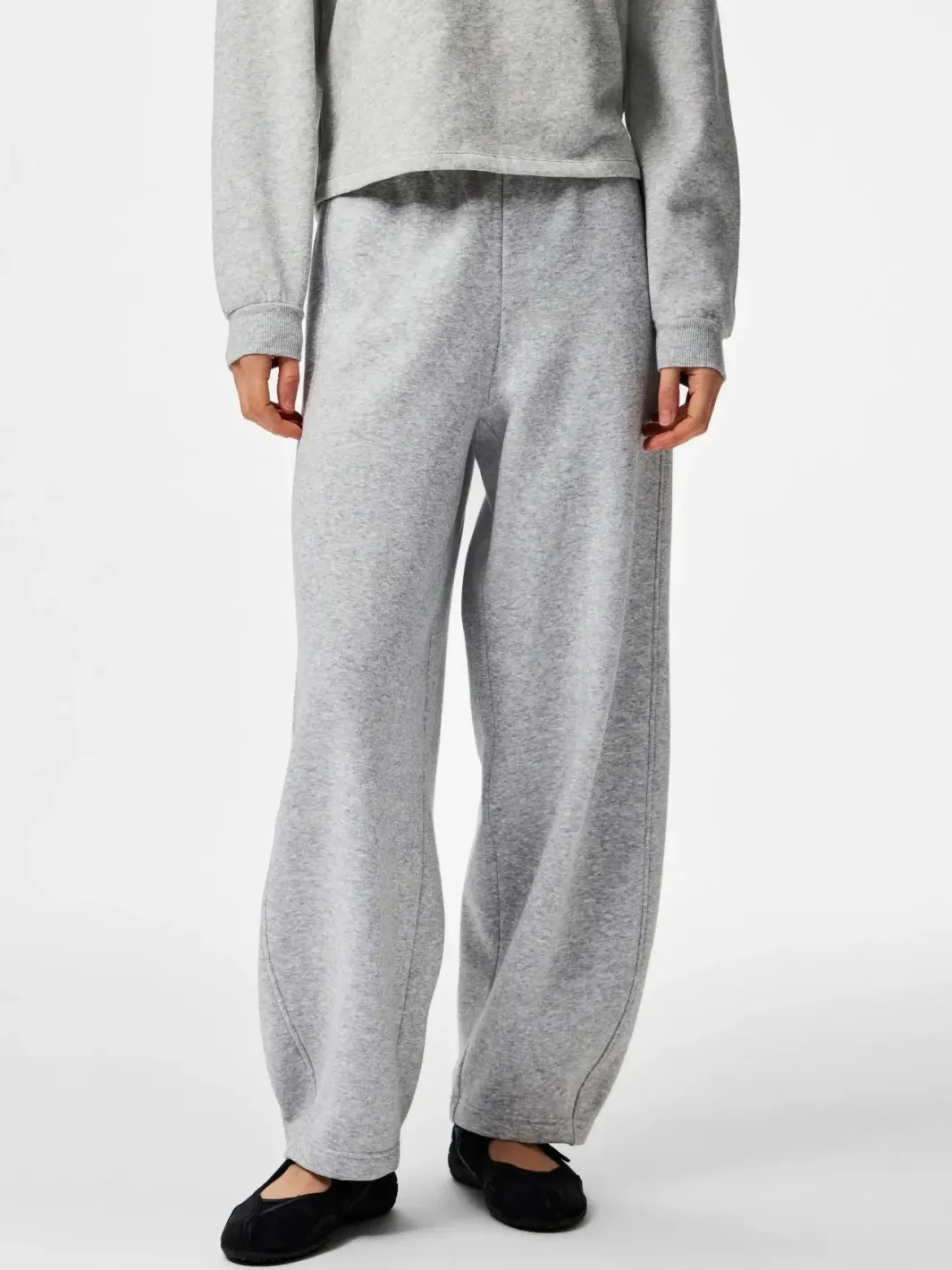New Pieces Pcfilucca Barrel Pants 5080302 Light Grey Melange
