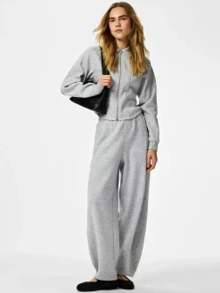 New Pieces Pcfilucca Barrel Pants 5080302 Light Grey Melange