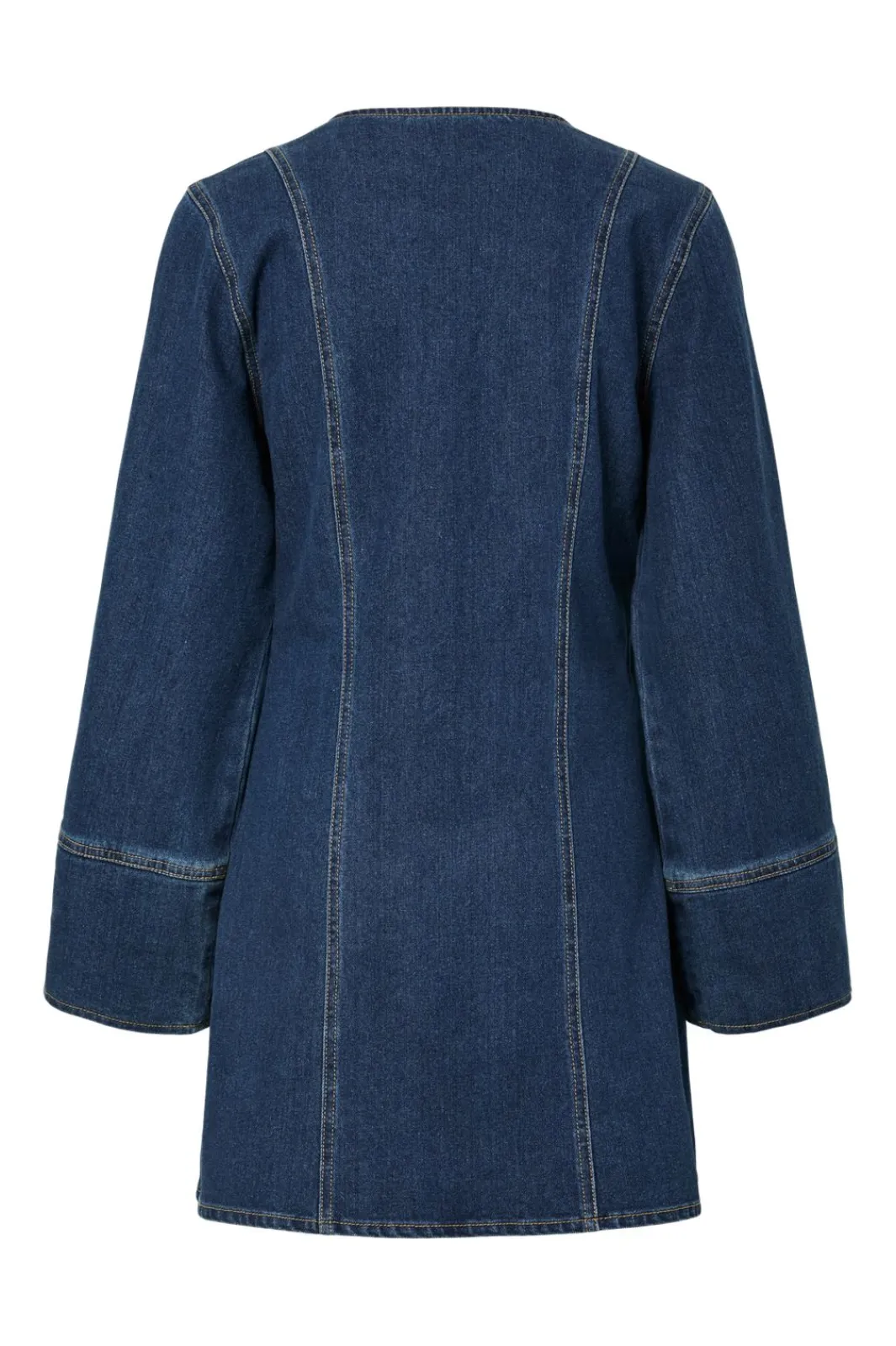 Best Pieces Pcflora Ls Denim Dress 4965162 Dark Blue Denim