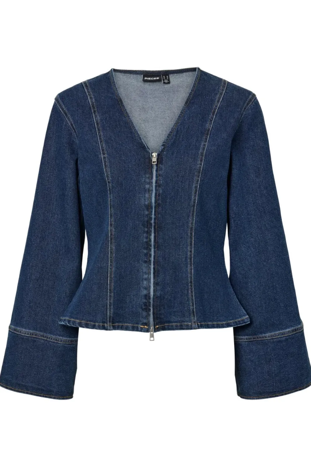 Best Pieces Pcflora Ls Denim Shirt 4930956 Dark Blue Denim