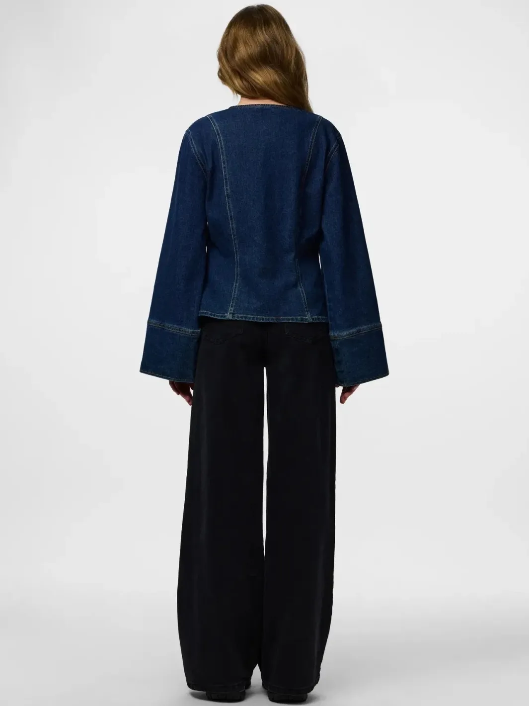 Best Pieces Pcflora Ls Denim Shirt 4930956 Dark Blue Denim