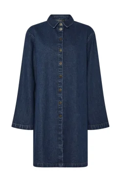 Outlet Pieces Pcflora Ls Loose Denim Dress Fsy 4819248 Medium Blue Denim