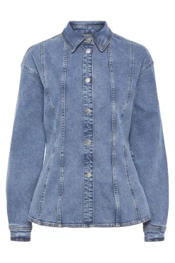 Best Pieces Pcginny Ls Denim Shirt Jit 4621892 Medium Blue Denim