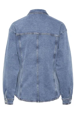 Best Pieces Pcginny Ls Denim Shirt Jit 4621892 Medium Blue Denim