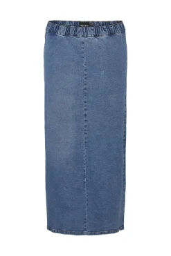 Best Pieces Pcginny Midi Denim Skirt Jit 4621897 Medium Blue Denim