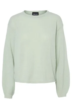 Best Pieces Pcida Ls O-Neck Knit Pwp Mm 4767712 Cameo Green