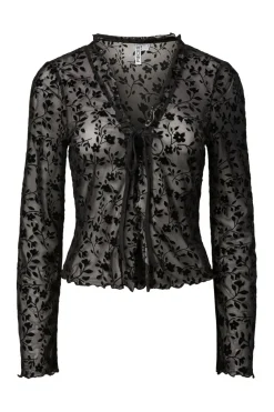Discount Pieces Pcislie Ls Tie Top Jsr Fsy Pp 5052368 Black Flower