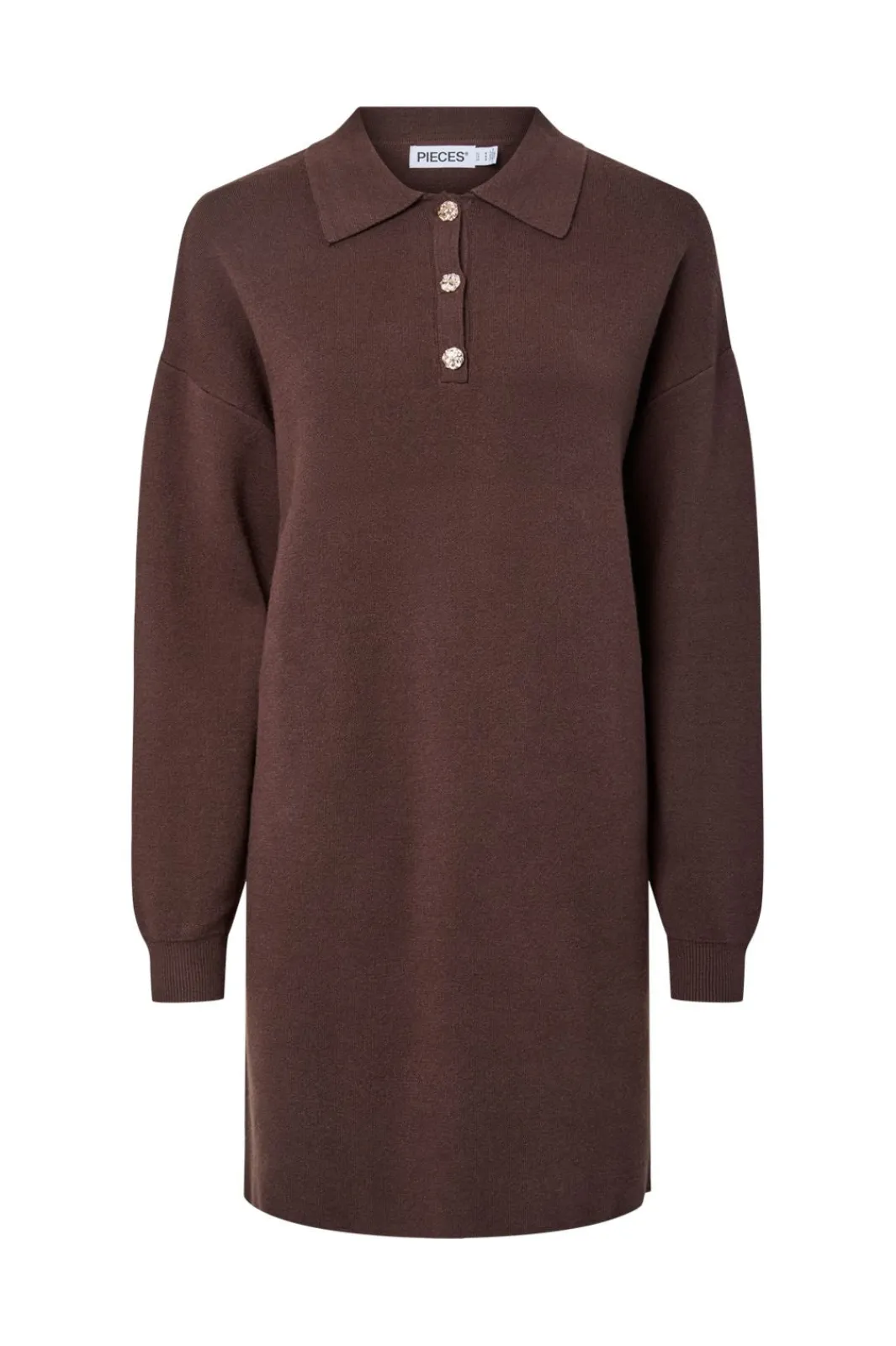 New Pieces Pcjassy Ls Polo Knit Dress 5040035 Delicioso