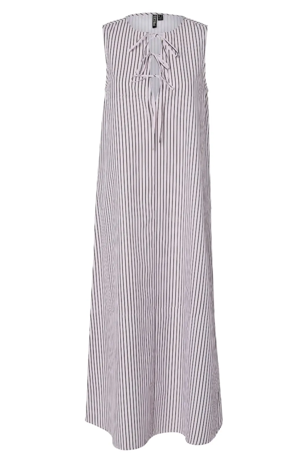New Pieces Pcjenna Sl Midi Rev. Tie Dress 4945041 Pink Tulle Delicioso And Bright White