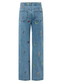 New Pieces Pcjidi Straight Jeans Mpa 4817512 Medium Blue Denim
