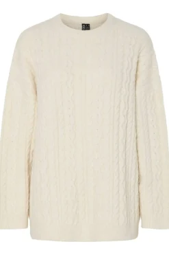 Best Pieces Pcjisa Ls O-Neck Long Cabel Knit 4813741 Birch