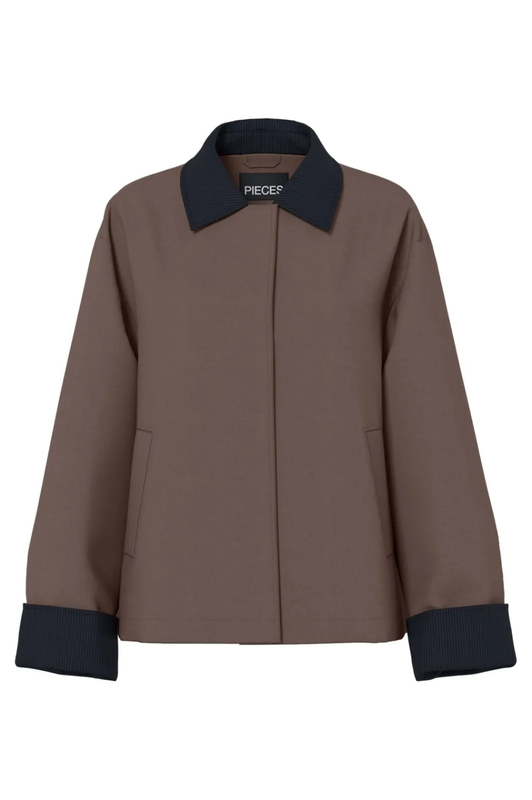 Best Pieces Pcjorma Short Light Jacket 4927144 Coffee Quartz Black
