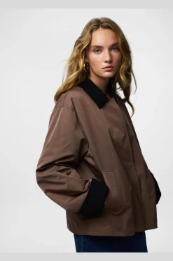 Best Pieces Pcjorma Short Light Jacket 4927144 Coffee Quartz Black