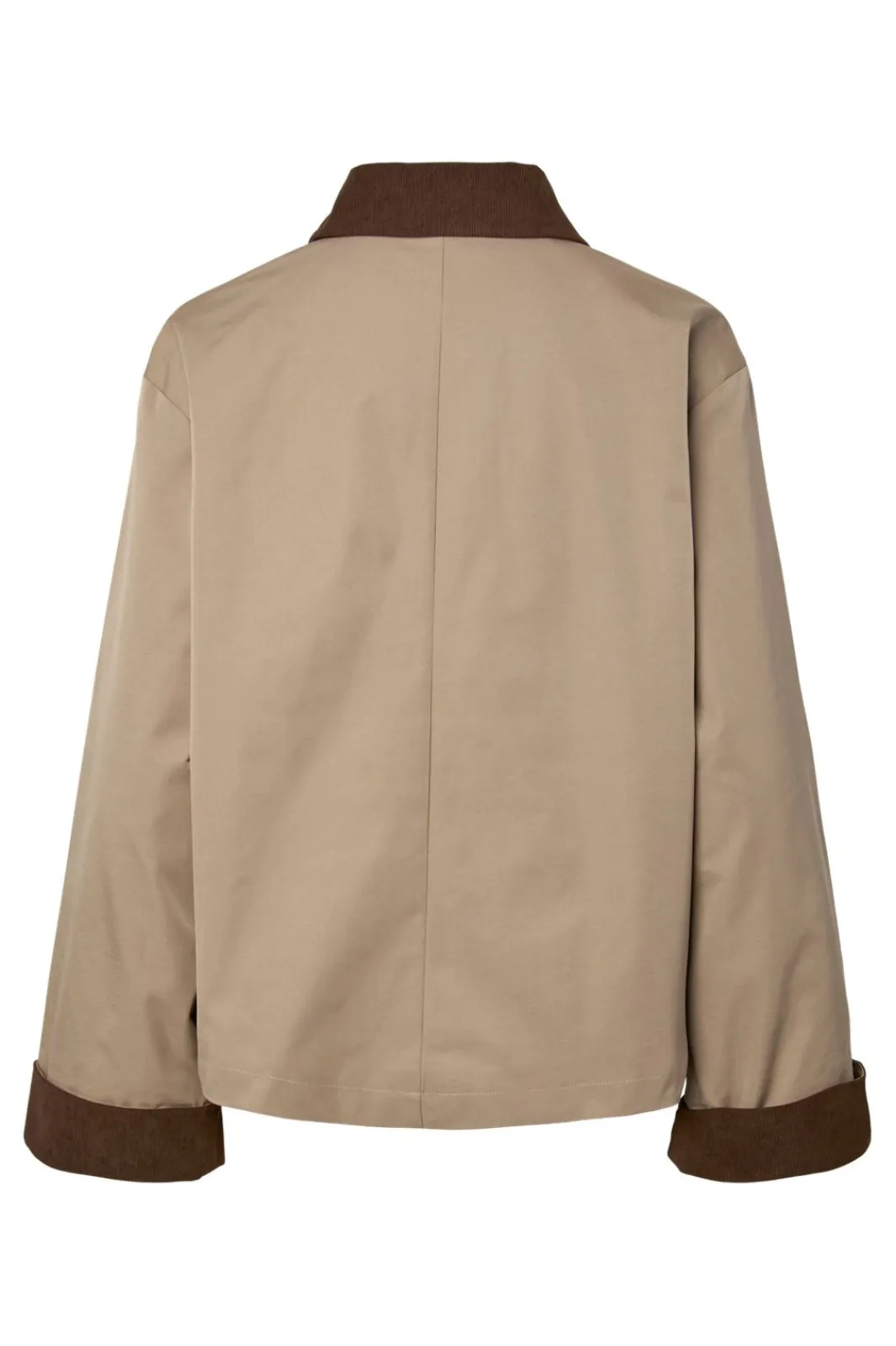 Online Pieces Pcjorma Short Light Jacket 5023305 Greige Hot Fudge
