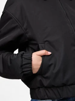 Online Pieces Pcjorma Short Padded Bomber Jacket 4945099 Black Seal Brown