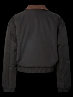 Online Pieces Pcjorma Short Padded Bomber Jacket 4945099 Black Seal Brown
