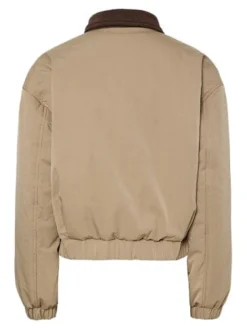 Online Pieces Pcjorma Short Padded Bomber Jacket 4889738 Greige Hot Fudge