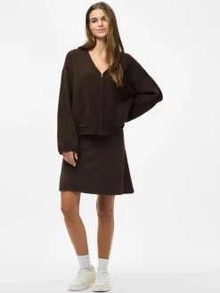 Clearance Pieces Pcjunna Ls V-Neck Knit Cardigan 4819445 Hot Fudge Melange