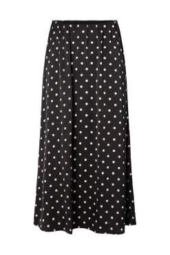 Sale Pieces Pcjytta Ankle Satin Skirt 5052177 Black White Dots