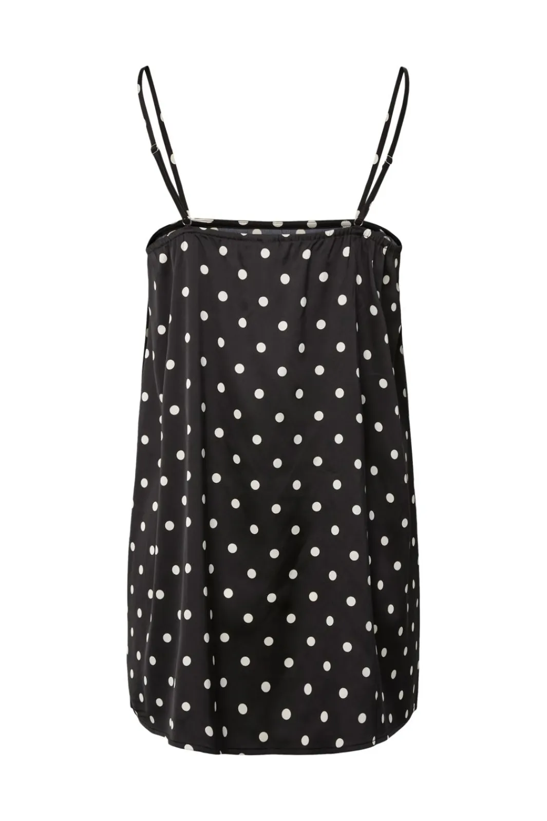 Best Pieces Pcjytta Strap Satin Top 5052185 Black White Dots