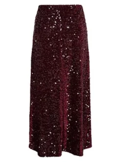 Hot Pieces Pckam Ankle Skirt 4859160 Tawny Port Tawney Port Sequins