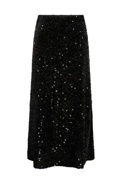Sale Pieces Pckam Ankle Skirt 4859014 Black Black Sequins