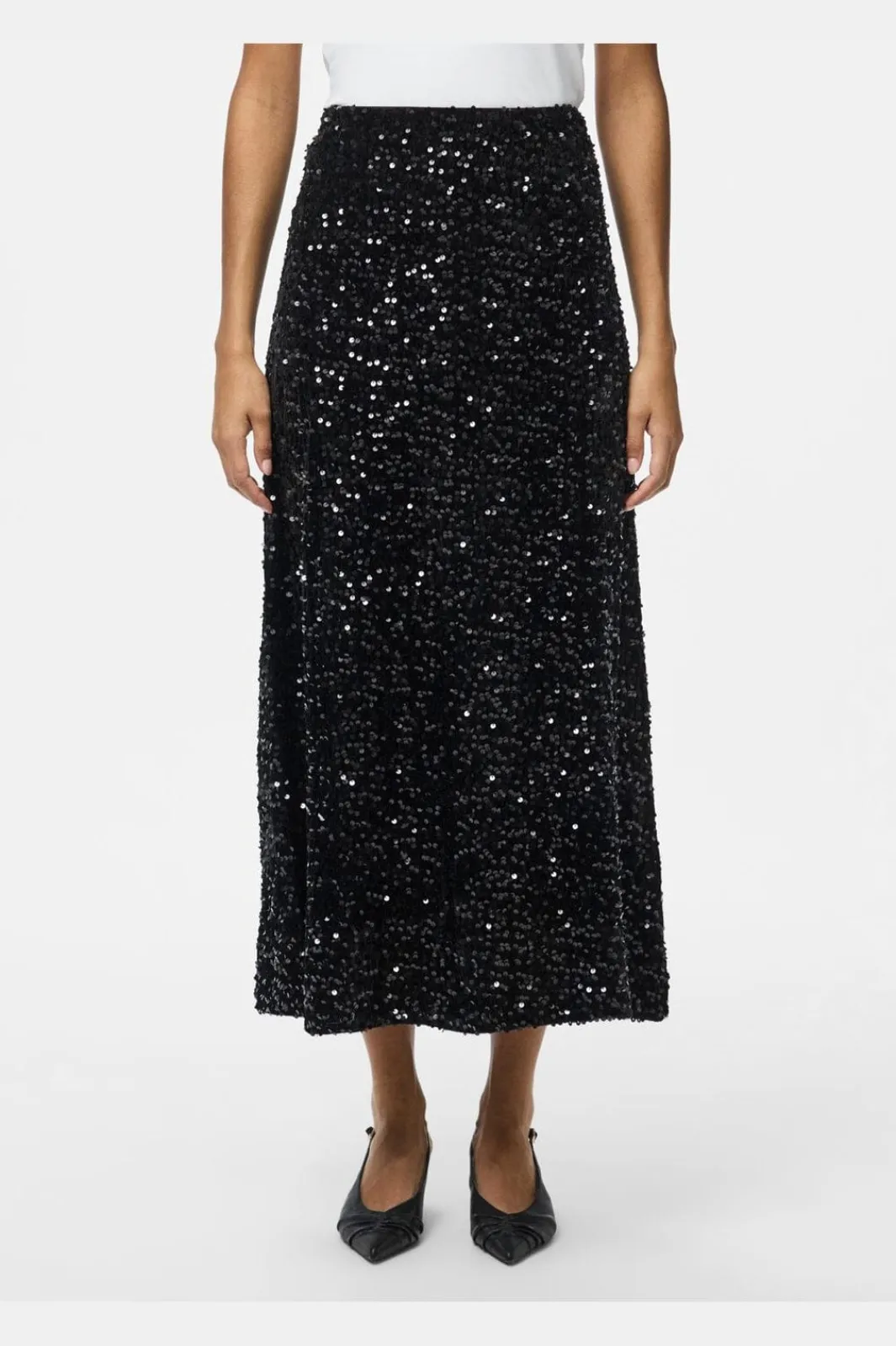 Sale Pieces Pckam Ankle Skirt 4859014 Black Black Sequins