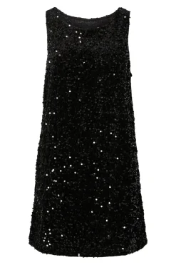 New Pieces Pckam Sl Tank Rev. Mini Dress 4859019 Black Black Sequins