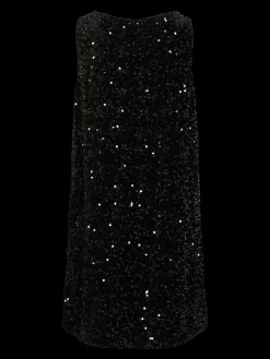 New Pieces Pckam Sl Tank Rev. Mini Dress 4859019 Black Black Sequins