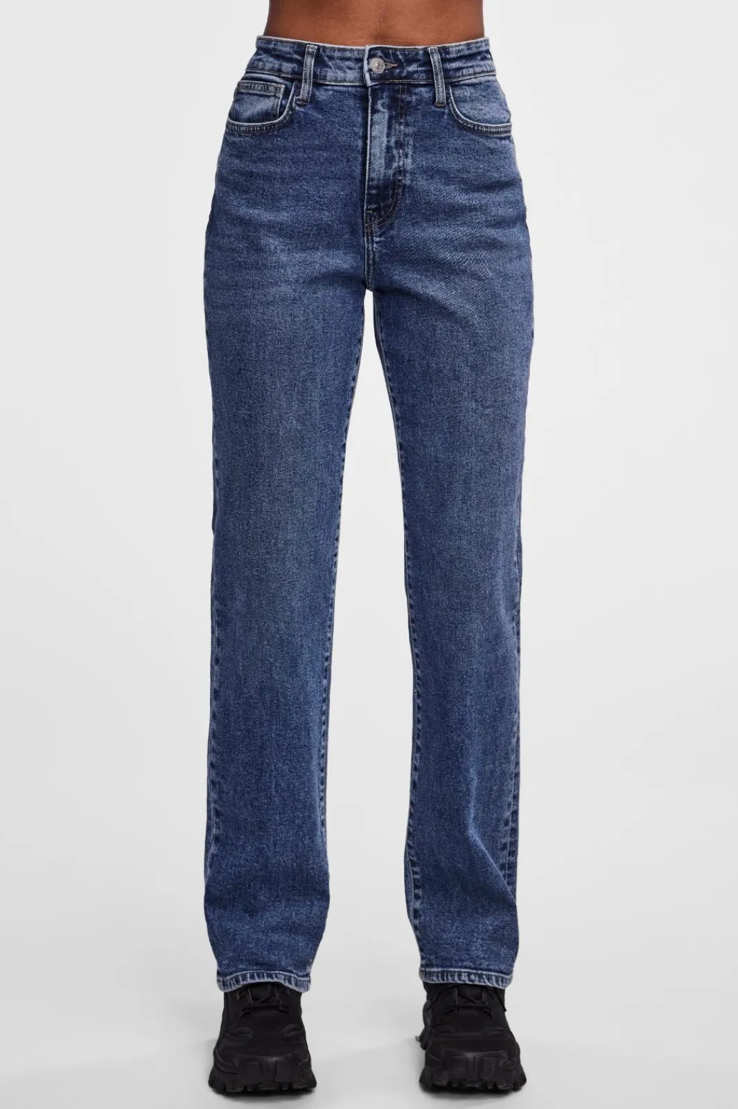 New Pieces Pckelly Straight Jeans Mb402 4421713 Medium Blue Denim