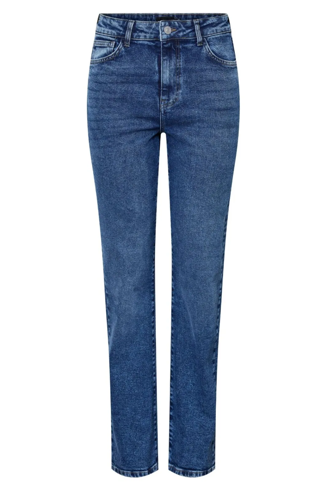 New Pieces Pckelly Straight Jeans Mb402 4421713 Medium Blue Denim