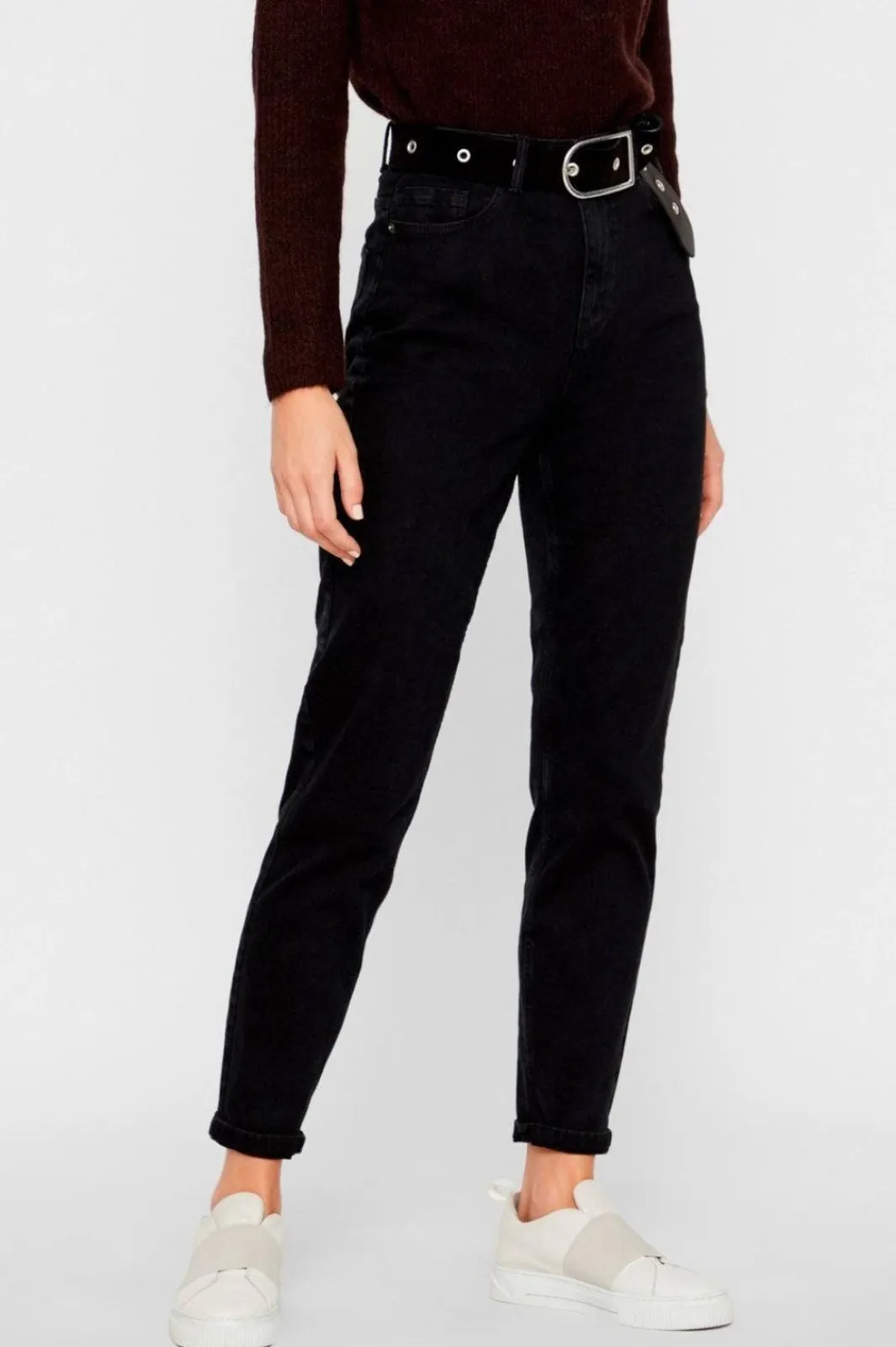 Online Pieces PcKesia Mom HW Ank. Jeans NOOS Black Denim