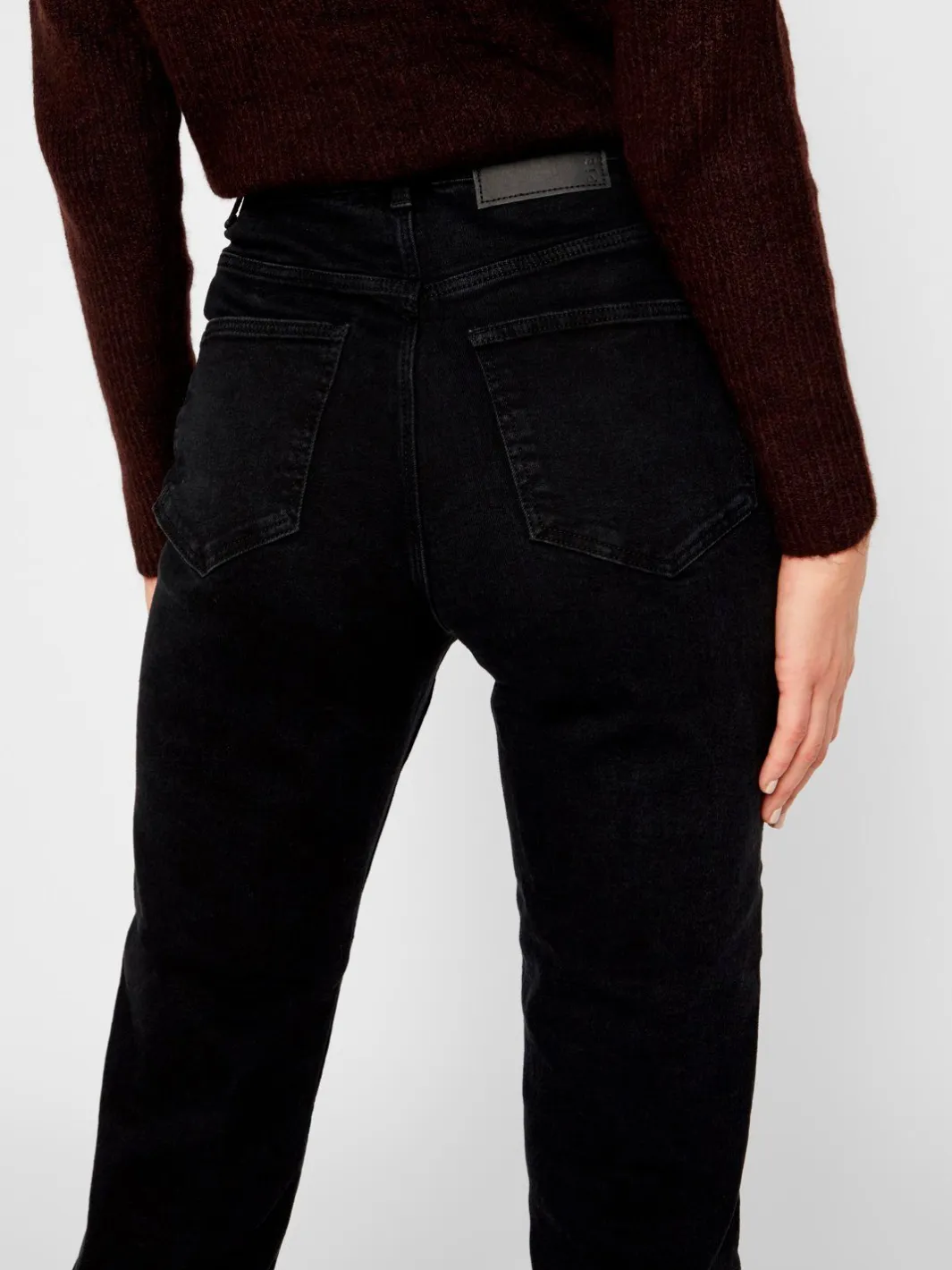 Online Pieces PcKesia Mom HW Ank. Jeans NOOS Black Denim