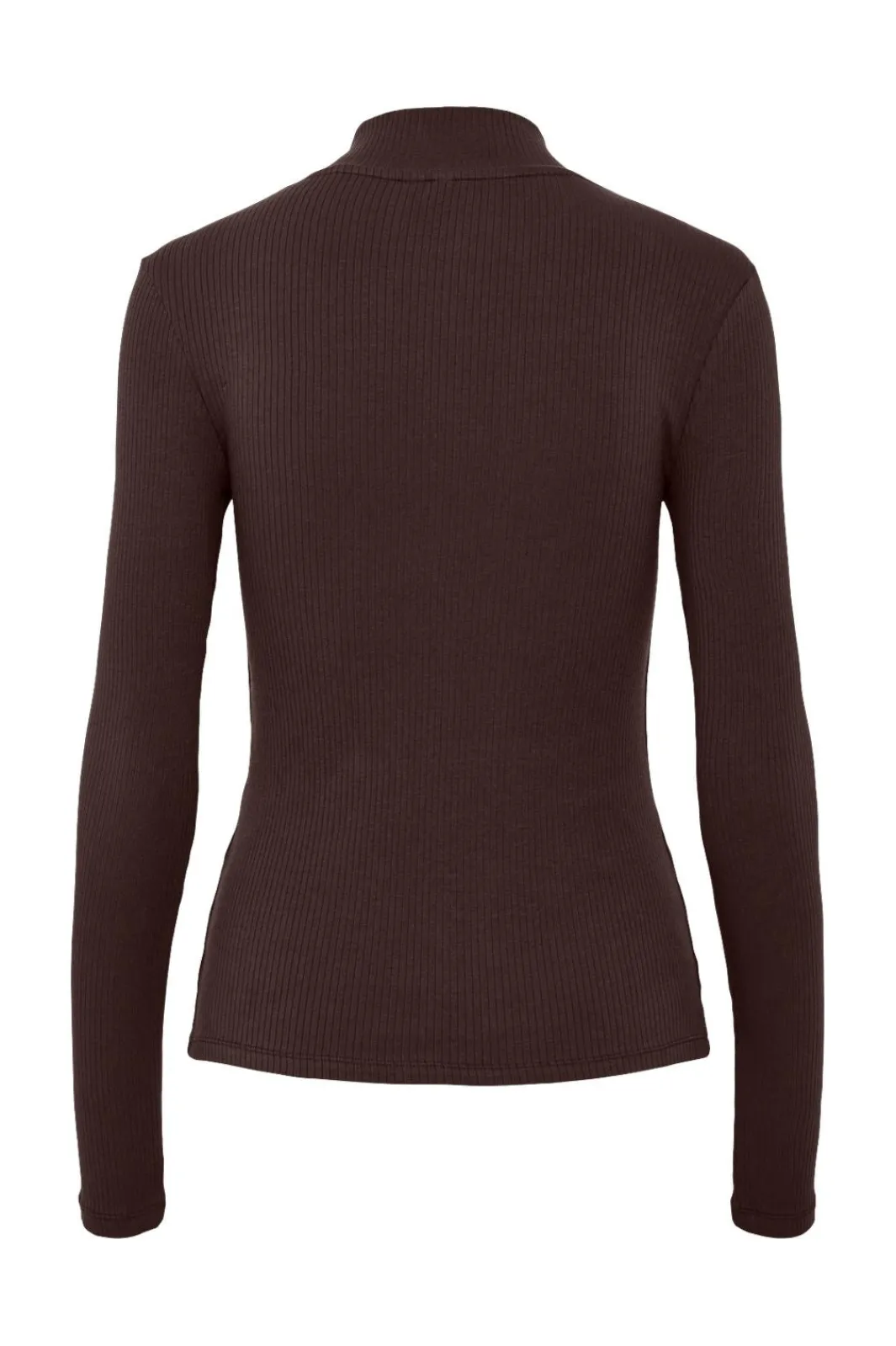 Discount Pieces Pckitte Zip Ls T-Neck Top 4819465 Chicory Coffee