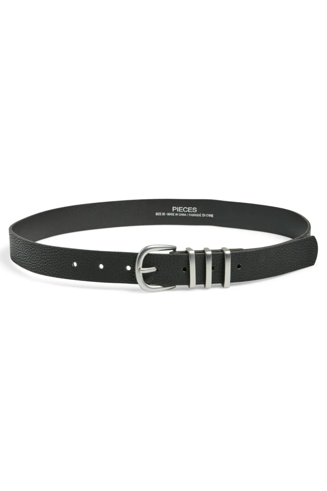 New Pieces Pclea Jeans Belt 2709797 Black Black W/Silver