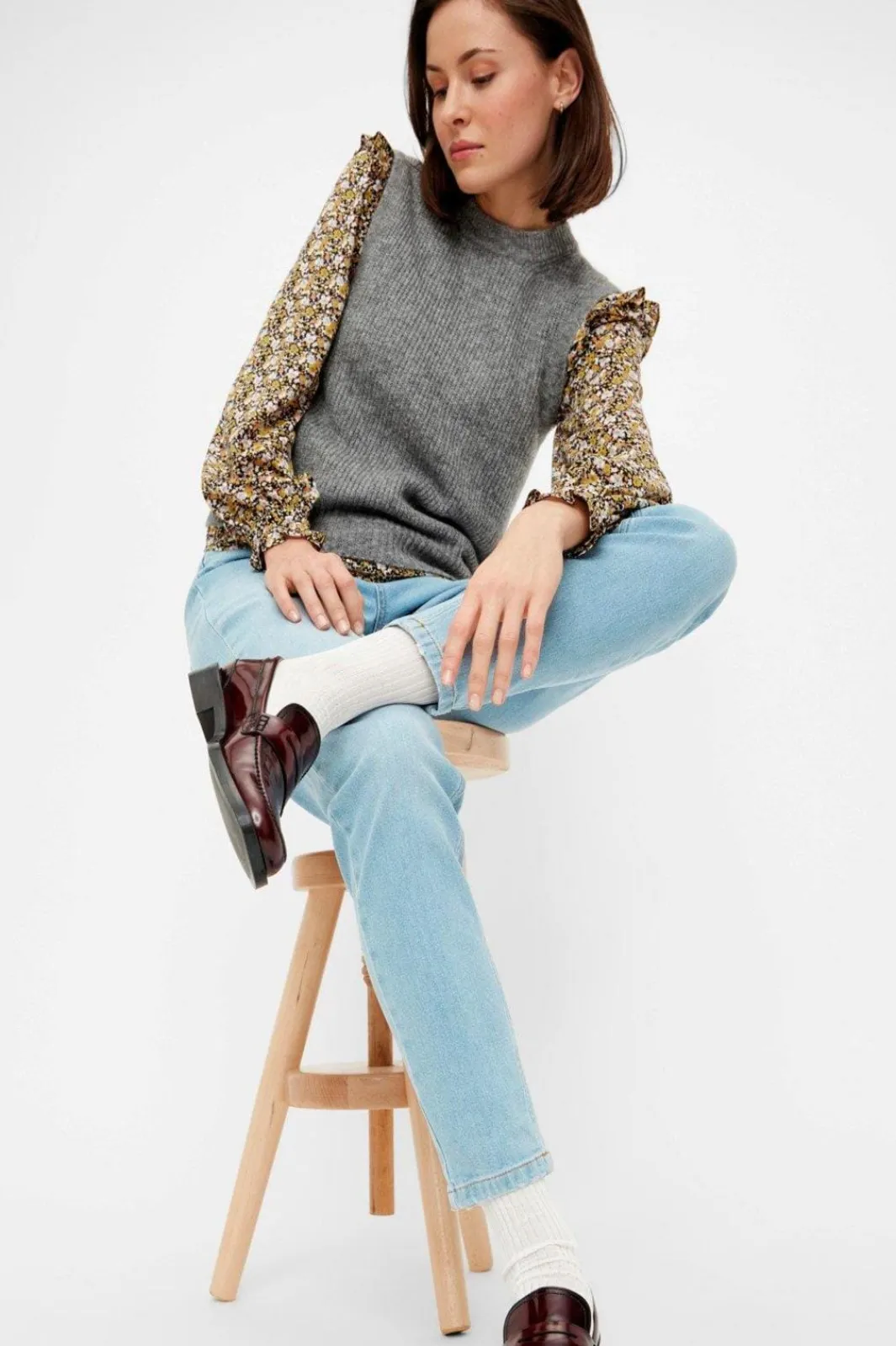 Clearance Pieces PcLeah Mom HW Ankel Light Blue Denim