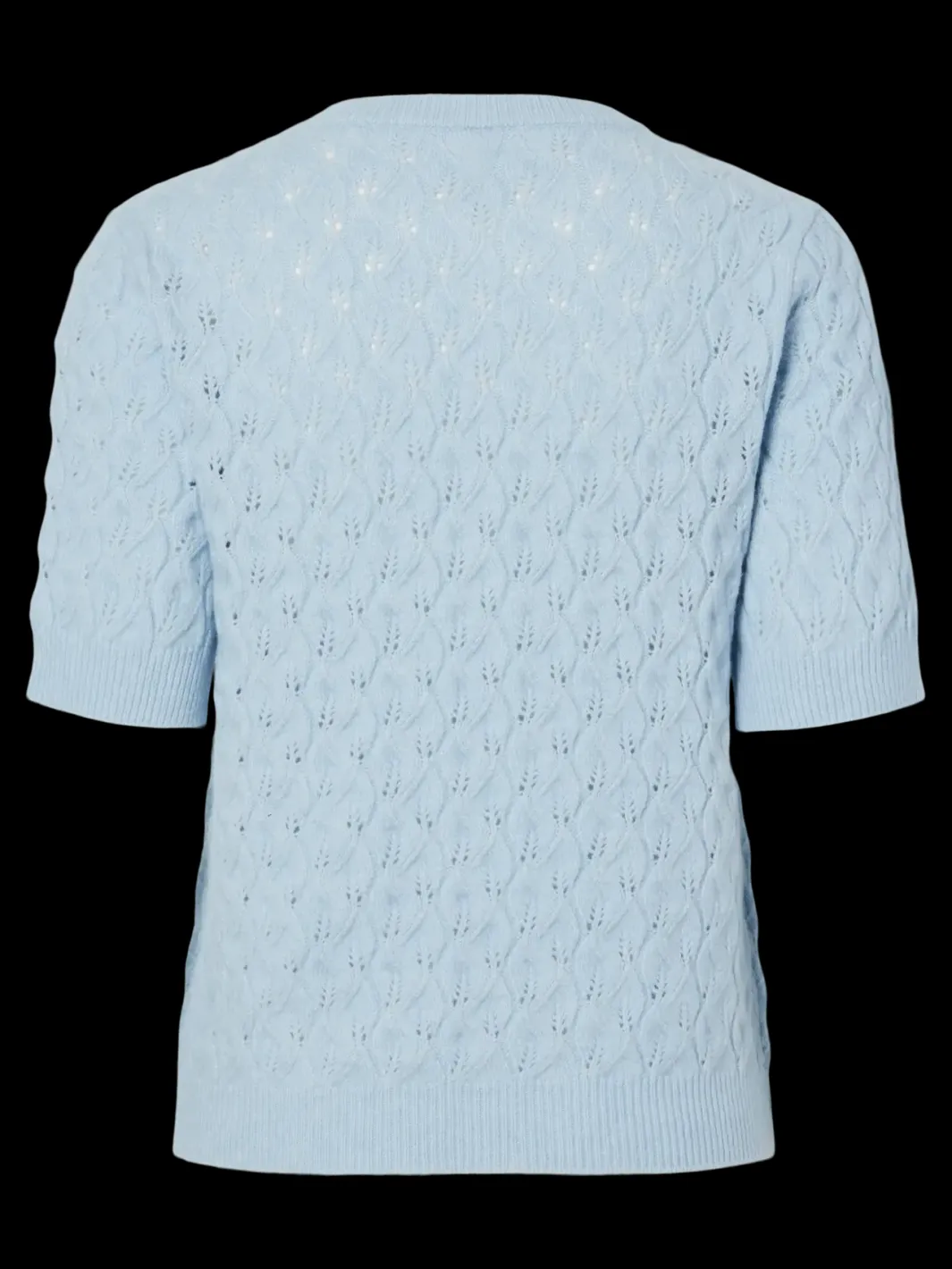 Sale Pieces Pclelou Ss O-Neck Knit 4941340 Cashmere Blue Melange