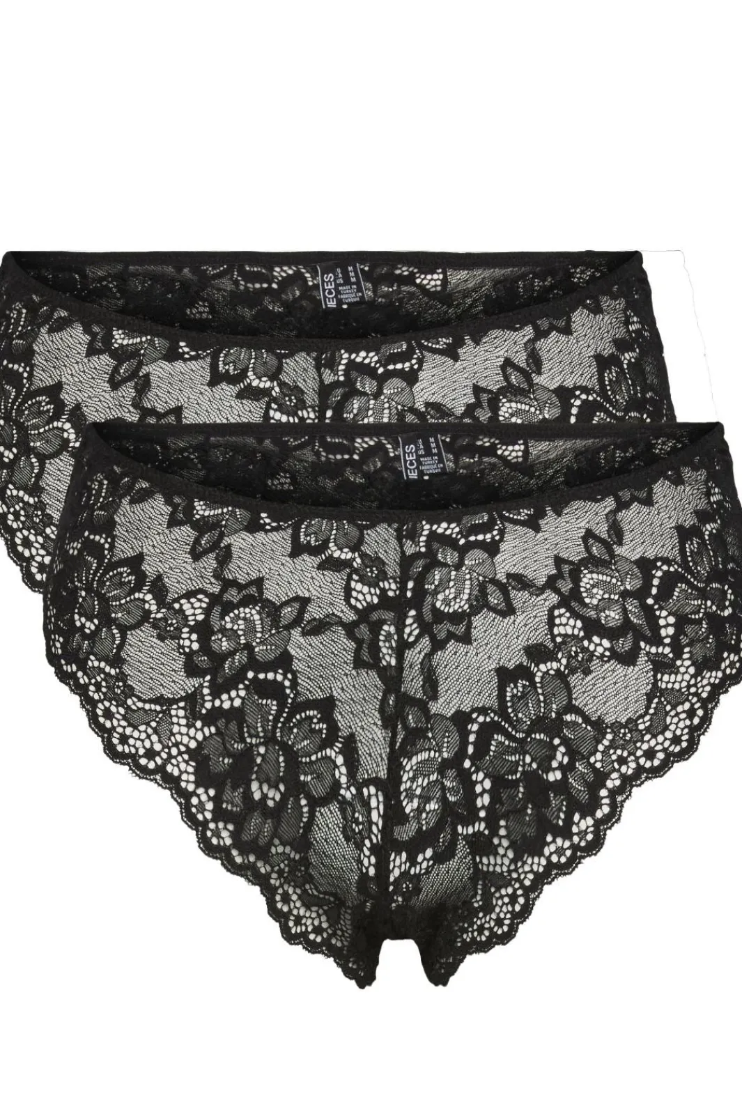Discount Pieces Pclina Lace Wide Brief 2-Pack 4287162 Black 2-PACK
