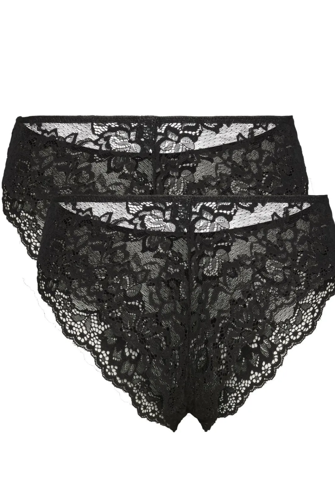 Discount Pieces Pclina Lace Wide Brief 2-Pack 4287162 Black 2-PACK