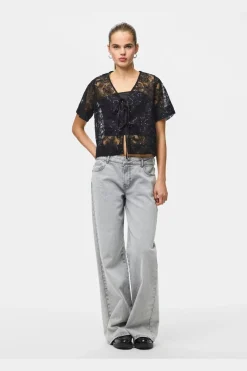 Outlet Pieces Pclouise 2/4 V-Neck Tie Top 5042915 Black