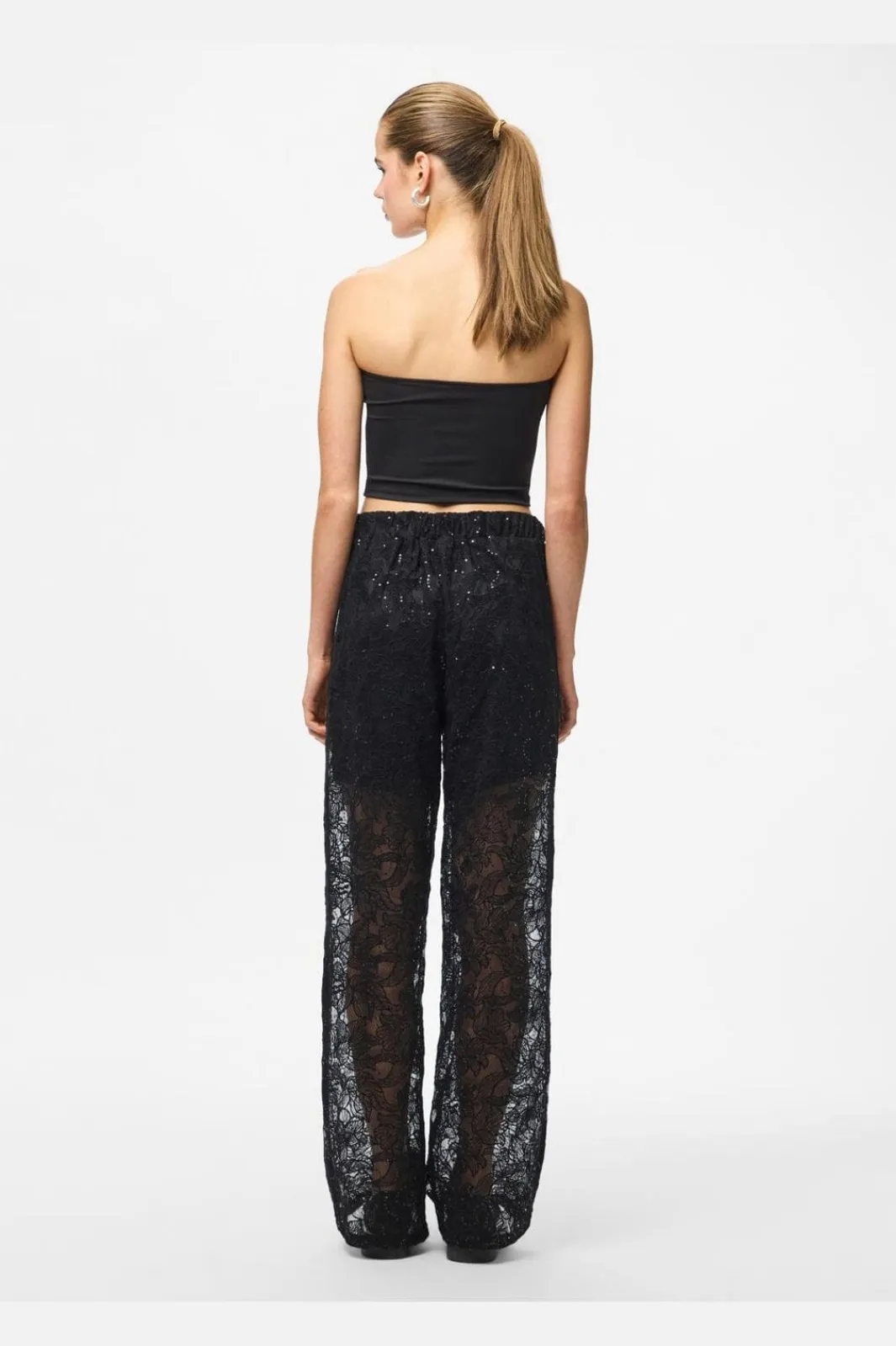 Clearance Pieces Pclouise Straight Pants 5039172 Black Black Sequins