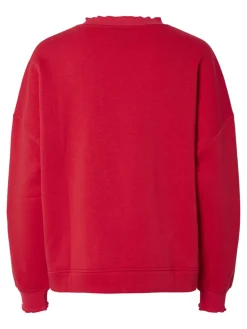 Best Pieces Pcmaliah Ls Print Sweat 4829581 True Red Mango