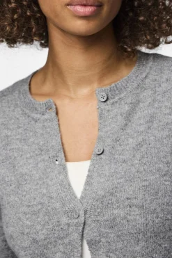 Clearance Pieces Pcmalou Ls Knit Cardigan 4635852 Medium Grey Melange