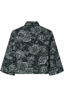 Pieces Pcmarosa 3/4 Sl Denim Shirt 4871297 Black Rose